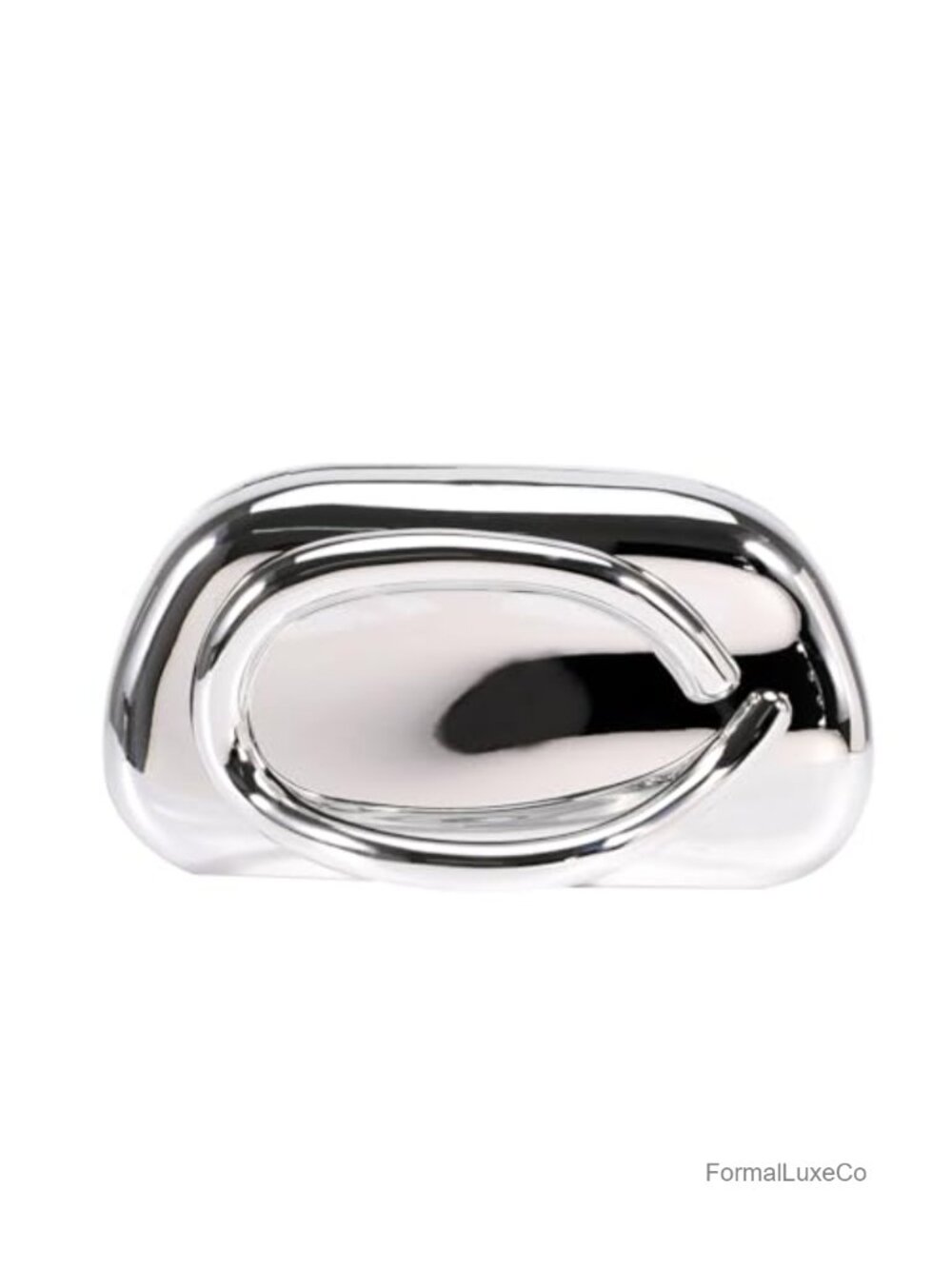 Acrylic Evening Clutch Purse Metal Handle Crossbody Shoulder Bag Wedding Party